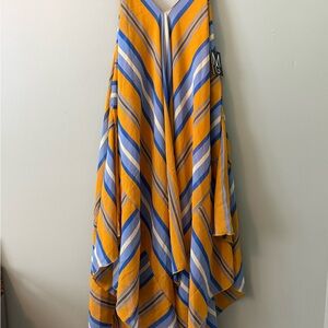 Women's Striped Orange and Blue Skirt